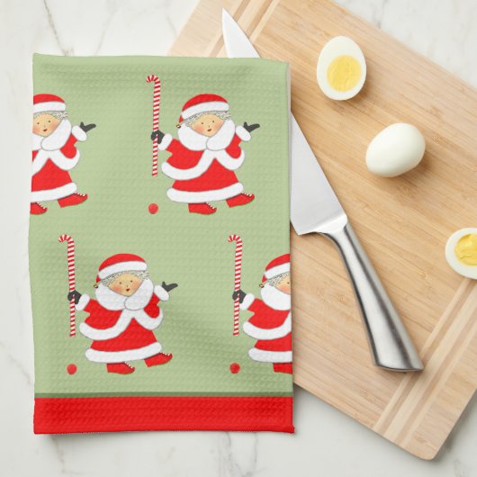 Field Hockey Kerstmis Theedoek (Quarter Fold)