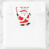 Field Hockey Kerstmis Vierkante Sticker (Tas)