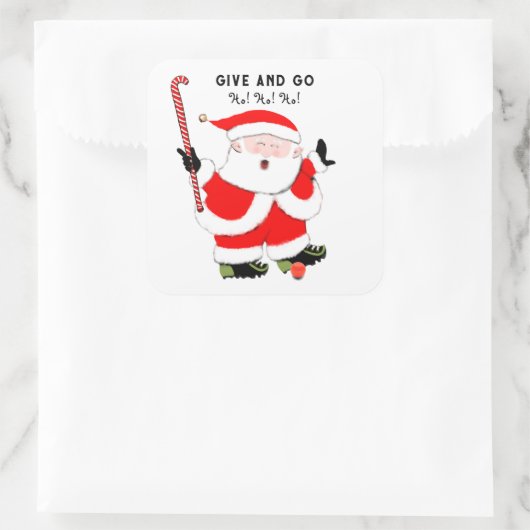 Field Hockey Kerstmis Vierkante Sticker (Tas)