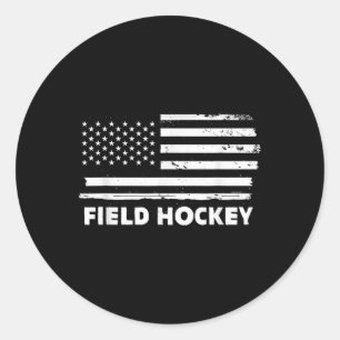 Field Hockey Leven Usa Vlag Patriottisch Sportontw Ronde Sticker