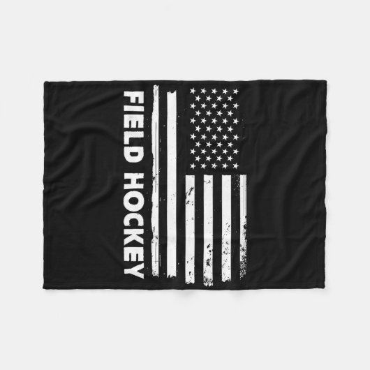 Field Hockey Life Usa Flag Patriotic Sports Design Fleece Deken (Voorkant (Horizontaal))