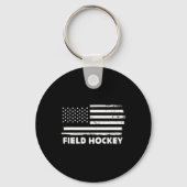 Field Hockey Life Usa Flag Patriotic Sports Design Sleutelhanger (Voorkant)