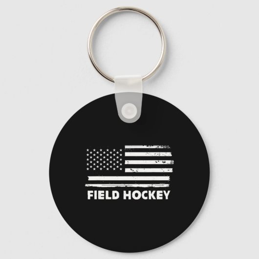 Field Hockey Life Usa Flag Patriotic Sports Design Sleutelhanger (Voorkant)