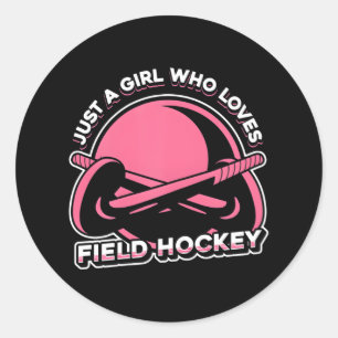 Field Hockey Match gewoon een meisje die houdt van Ronde Sticker