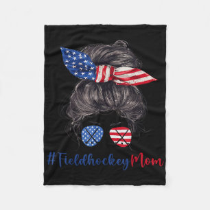 Field Hockey Moeder Amerikaanse Vlag Moederdag Cad Fleece Deken