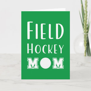 Field Hockey Moeder Groen En Wit Typografie Tekst Kaart