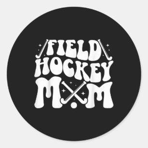 Field Hockey Moeder Groovy Moeder Van Een Field Ho Ronde Sticker