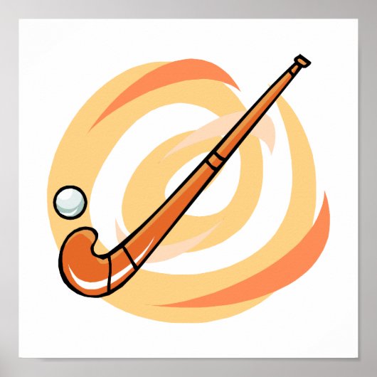 Field Hockey oranje logo Poster (Voorkant)