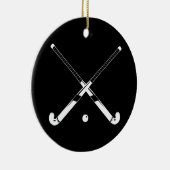 Field Hockey Ornament met naam Black (Rechts)