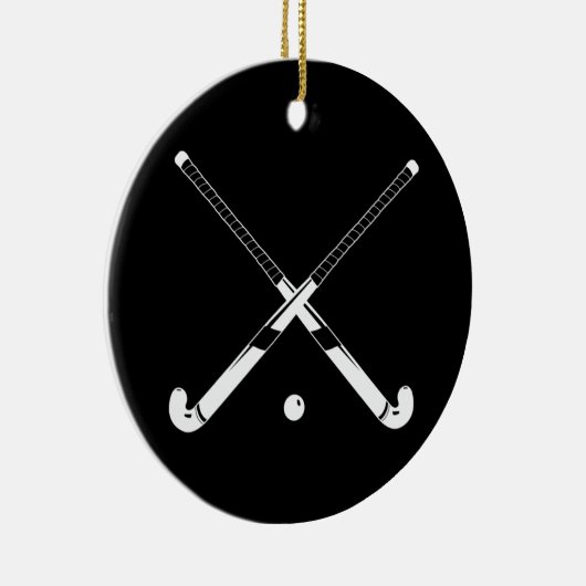 Field Hockey Ornament met naam Black (Rechts)