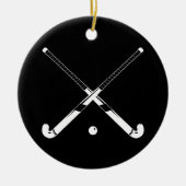 Field Hockey Ornament met naam Black (Voorkant)