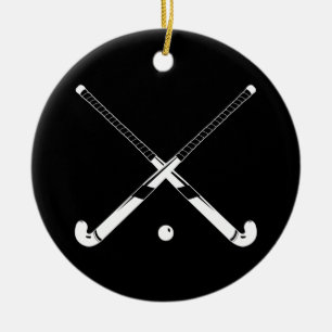 Field Hockey Ornament met naam Black