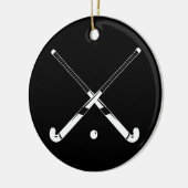 Field Hockey Ornament met naam Black (Links)