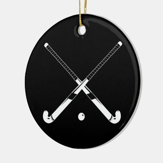 Field Hockey Ornament met naam Black (Links)