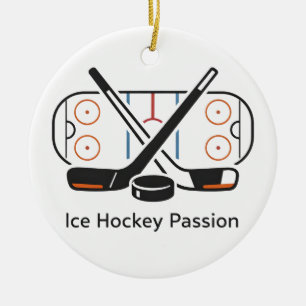 Field Hockey Ornament met naam Wit