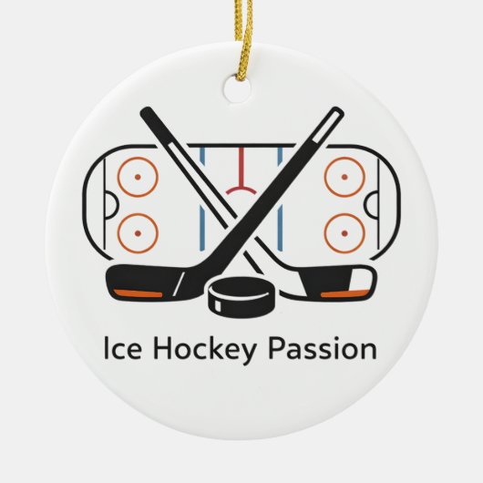 Field Hockey Ornament met naam Wit (Voorkant)
