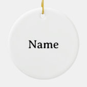 Field Hockey Ornament met naam Wit (Achterkant)