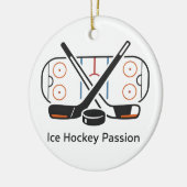 Field Hockey Ornament w/Name White (Links)