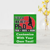 Field Hockey Ph.D Verjaardag Kaart (Gele Bloem)