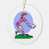 Field Hockey Pink Lady Keramisch Ornament (Links)