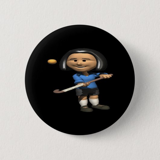 Field Hockey Player 2 Ronde Button 5,7 Cm (Voorkant)