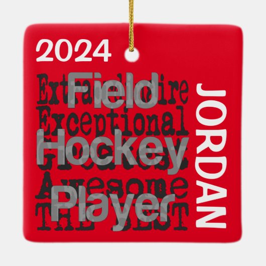 Field Hockey Player Extraordinaire CUSTOM Keramisch Ornament (Achterkant)