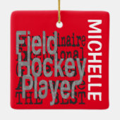 Field Hockey Player Extraordinaire CUSTOM Keramisch Ornament (Achterkant)
