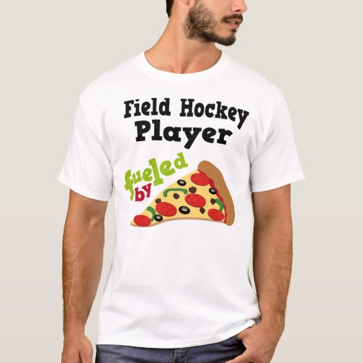 Field Hockey Player (Funny) Pizza T Shirt (Voorkant)