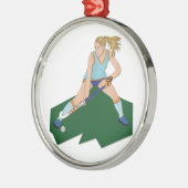 Field Hockey Player Metalen Ornament (Links)