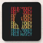 Field Hockey Retro Field Hockey Bier Onderzetter (Voorkant)