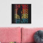 Field Hockey Retro Field Hockey Canvas Afdruk (Insitu (Woonkamer))