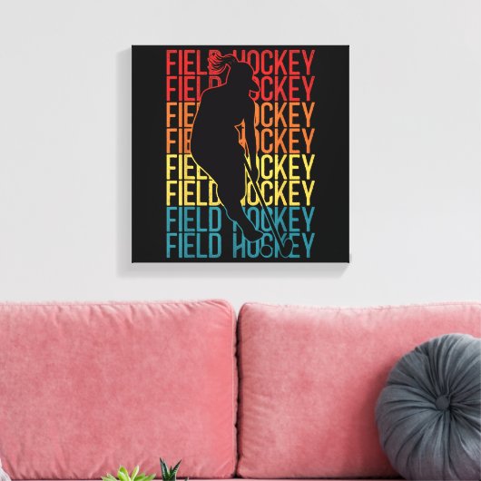 Field Hockey Retro Field Hockey Canvas Afdruk (Insitu (Woonkamer))