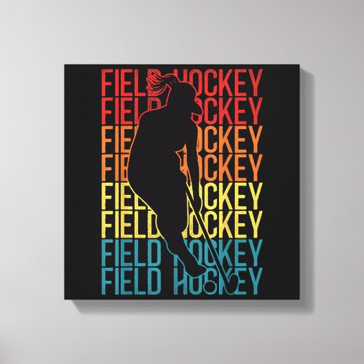 Field Hockey Retro Field Hockey Canvas Afdruk (Voorkant)