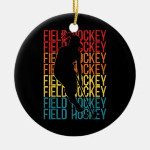 Field Hockey Retro Field Hockey Keramisch Ornament