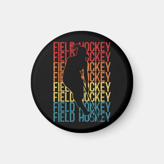Field Hockey Retro  Field Hockey Magneet (Voorkant)