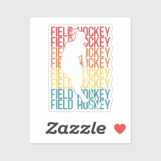 Field Hockey Retro  Field Hockey Sticker (Vel)