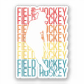 Field Hockey Retro  Field Hockey Sticker (Voorkant)