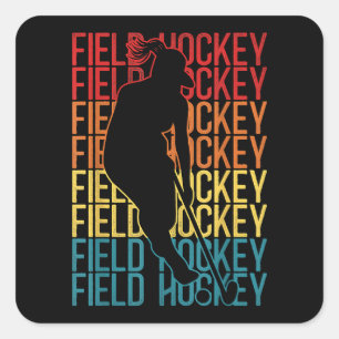 Field Hockey Retro Field Hockey Vierkante Sticker