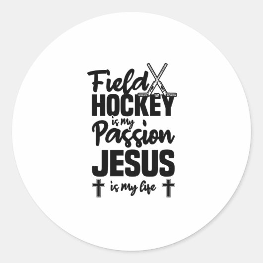 Field Hockey Ronde Sticker (Voorkant)