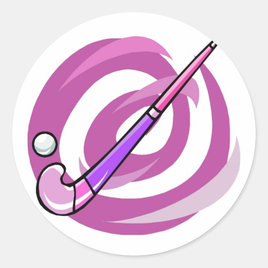Field Hockey Ronde Sticker (Voorkant)