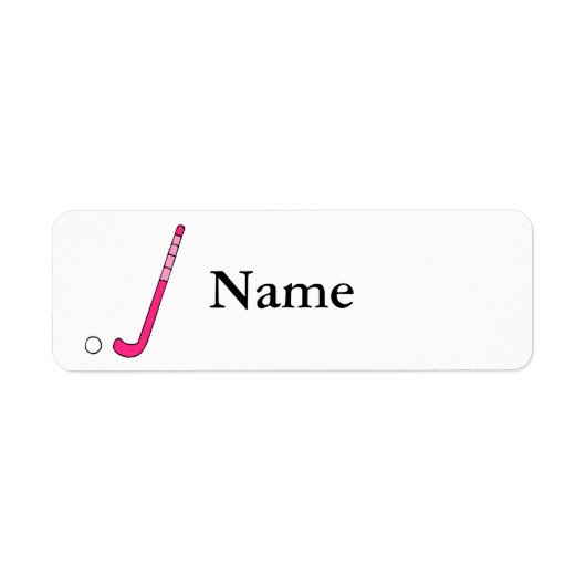 Field Hockey roze stick Etiket (Voorkant)