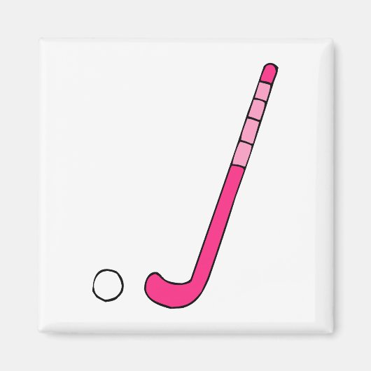 Field Hockey roze stick Magneet (Voorkant)