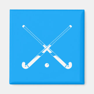 Field Hockey Silhouet Magnet Blauw
