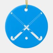 Field Hockey Silhouette Ornament Blue (Voorkant)