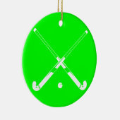 Field Hockey Silhouette Ornament Green (Rechts)