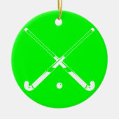 Field Hockey Silhouette Ornament Green (Voorkant)