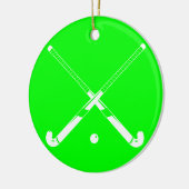 Field Hockey Silhouette Ornament Green (Links)