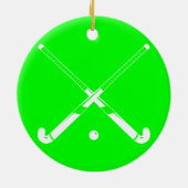 Field Hockey Silhouette Ornament Green (Achterkant)
