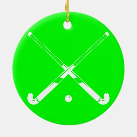 Field Hockey Silhouette Ornament Green (Achterkant)