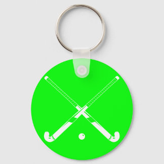 Field Hockey Silhouette Sleutelhanger Green